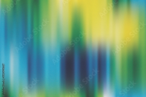 Abstract grainy gradient background with vertical green yellow blue stripes