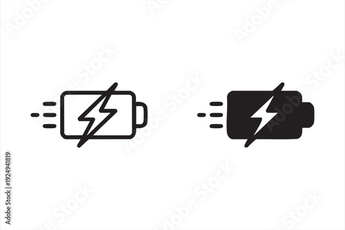 Energy and electric charging symbols for technology dashboards and apps