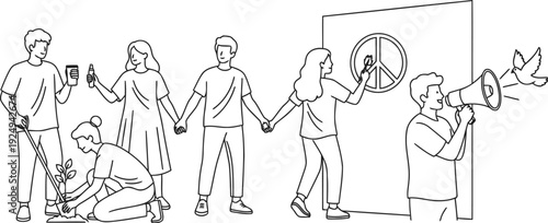 A lively scene of a medieval village market bustling with activity and tradespeople.