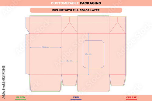 Tuck end box dieline variations with custom dimensions window cutouts versatile packaging design template customizable elegant folding carton layout packaging die line