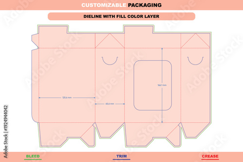 Tuck end box variations with customizable window folding carton dieline template custom dimensions for retail packaging structure trendy professional die line