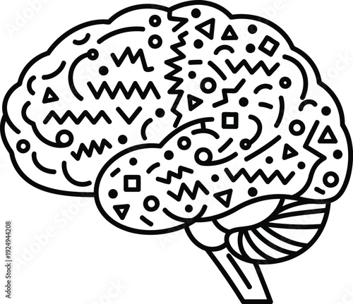 Illustration of a human brain highlighting its complex neural structure