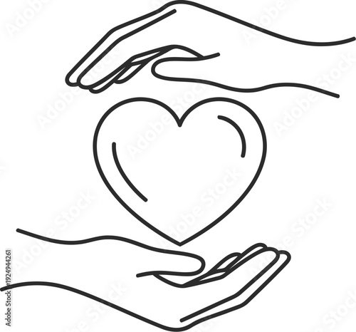 Two hands gently holding a heart shape together in a symbolic gesture of unity and love.