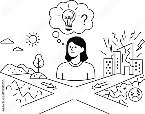 Creative professional brainstorming with diverse ideas and tools for innovation