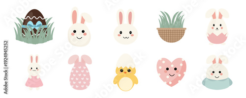 Cute Easter Bunny & Egg Graphics