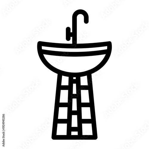 washbasin Line Icon