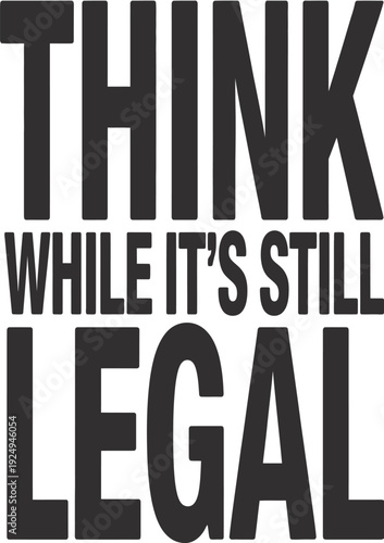 Encouragement to consider legal implications before acting on certain decisions isolated on white background, Vector, illustration