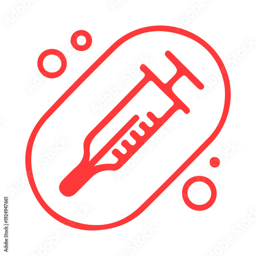 Vaccine Syringe Icon Outline