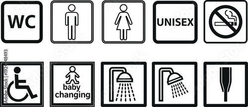 Restroom and hygiene signs