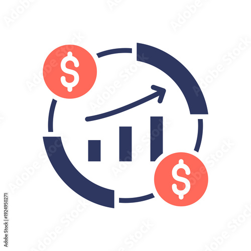 Business Cycle glyph color icon