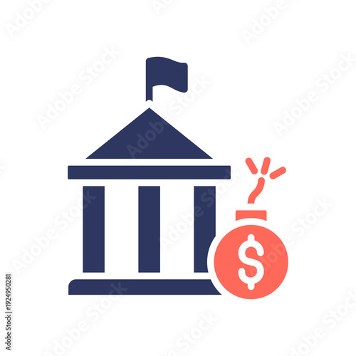 Nationale Debt glyph color icon