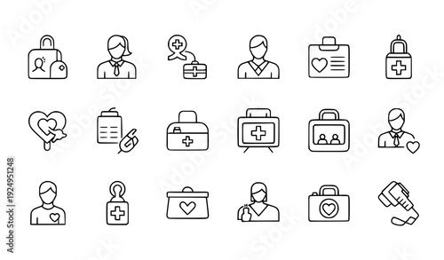 Care Hands Outline Icon – Love Support and Assistance Vector Illustration
