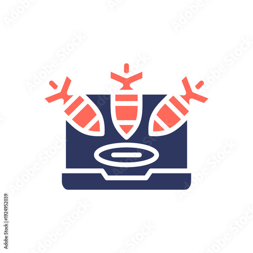 DDoS Attack glyph color icon