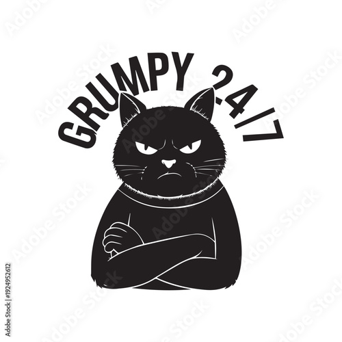 Angry Persian Cat Sticker Design For Sarcastic Humor And Fun. 