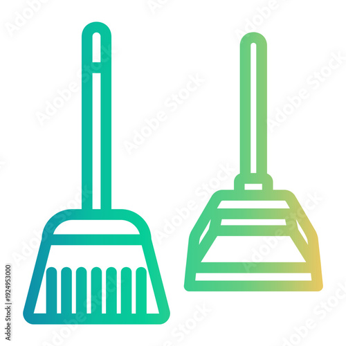 broom Line Gradient Icon