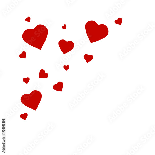 Love Heart Border Corner Red