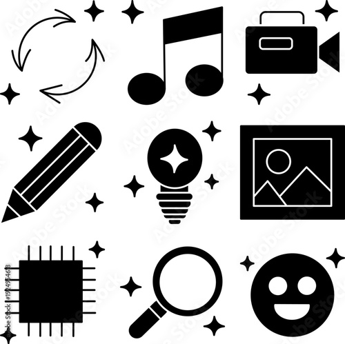 Creative Media Magic Solid Icons