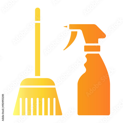 cleaning tools Gradient icon