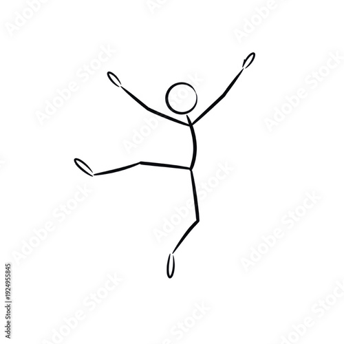 Stick figure jumping icon