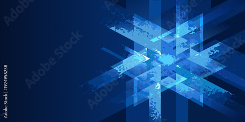 Abstract geometric background featuring shades of blue and a central starburst