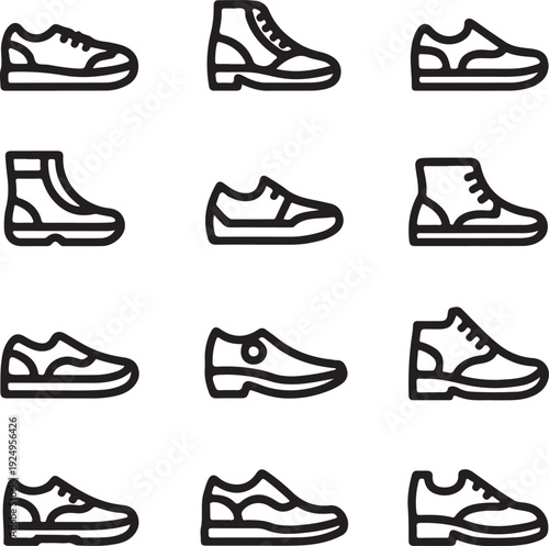 Sneakers Shoes Line Icon