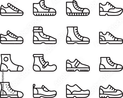 Sneakers Shoes Line Icon