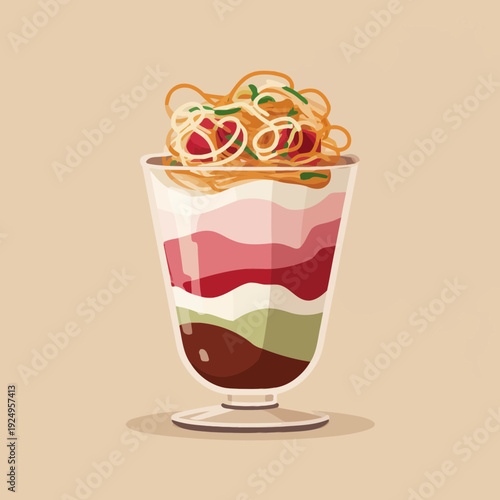 Layered Falooda Dessert in Tall Glass