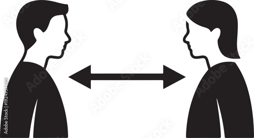 Social Distancing 2 meter and 6 Feet pictogram. Coronavirus 2019-nCoV. Corona virus Concepts. Coronavirus covid-19 outbreak prevention. People keeping distance. Distance sign protection