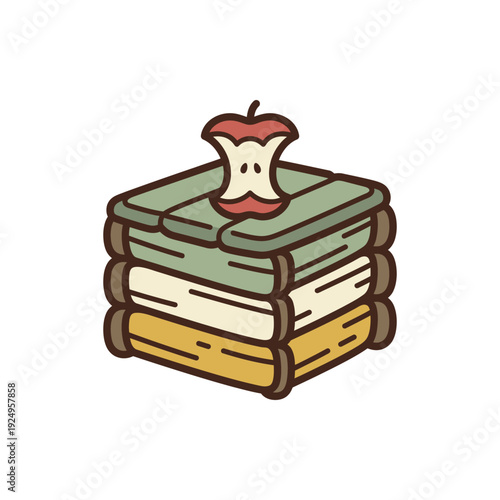 Wooden Compost Bin Flat Illustration