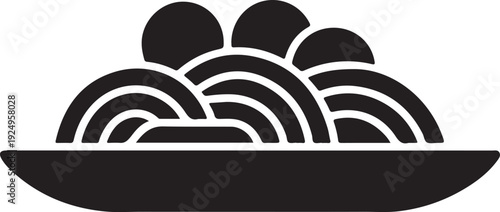 Spaghetti and meatballs pasta - Italian food flat icon for apps and websites