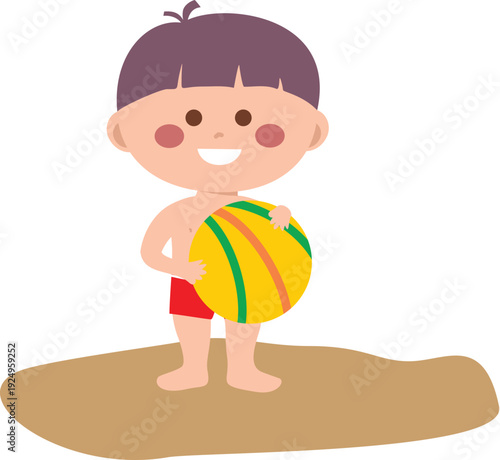 Kid Summer Vacation Playing Ball