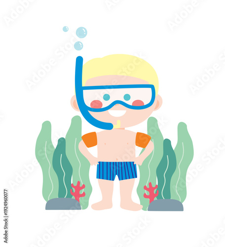 Kid Summer Vacation Snorkeling