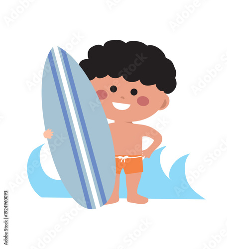 Kid Summer Vacation Surfing