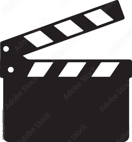silhouette movie film clapperboard icon for cinema and video production vector design
