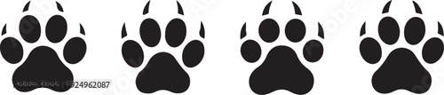 Dog Paw Print Black Silhouette Icon,Animal Paw Footprint Symbol Vector Illustration