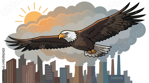 Majestic Bald Eagle Soaring Gracefully in the Sky.