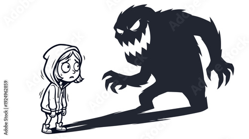 Childs Fear of a Monster Shadow.