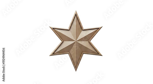Six-pointed star with wood texture