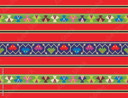 Traditional Slavic, Balkan, Bulgarian decorative border seamless vector series. Ornamental motifs for folklore costume, clothing, textile, embroidery, damask, craft knitting, sewing. Cultural heritage