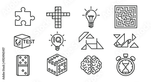 Brain Games and Puzzle Icons Collection