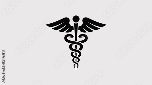 The caduceus symbol traditionally associated with medicine and healthcare professions. isolated on white background, Vector, illustration