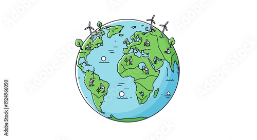 Airplanes Flew Around the Illustrated Globe from Multiple Locations