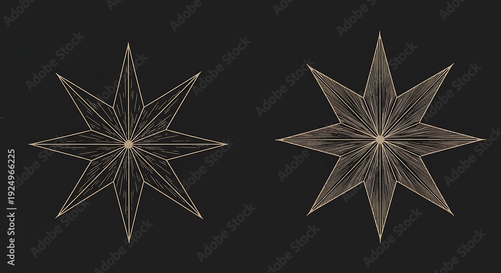 Obraz premium Golden Geometry: Celestial Duet