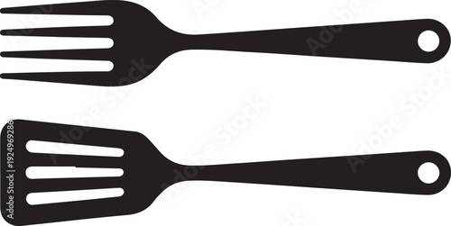 Spatula and fork icon. BBQ and grill tools. Barbecue utensil. Vector illustration.