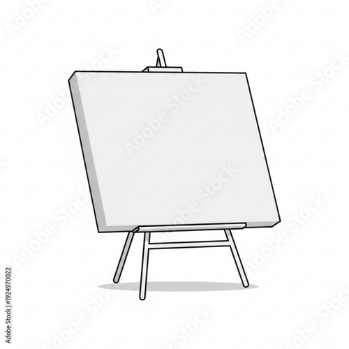 easel with blank canvas