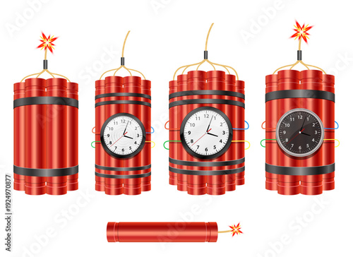 Dynamite sticks with clocks illustrating the concept of a ticking time bomb