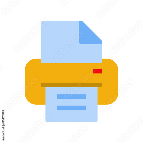 printer document flat icon illustration