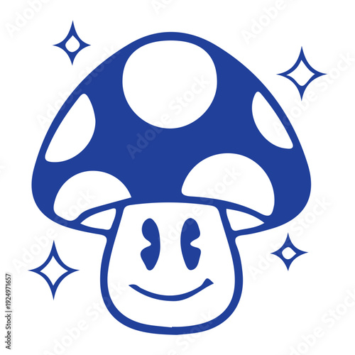 Sparkling Blue Mushroom Icon