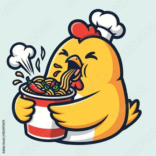 Cute Cartoon chicken logo for restaurant