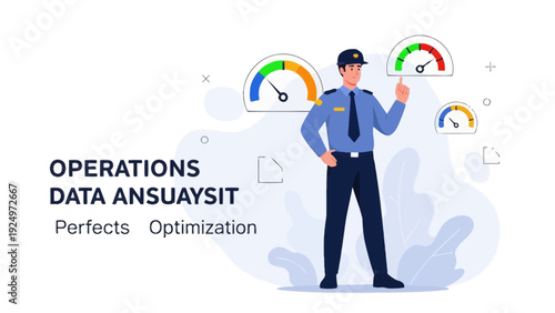 Security Guard Monitoring Performance Gauges, Operations Data Analysis